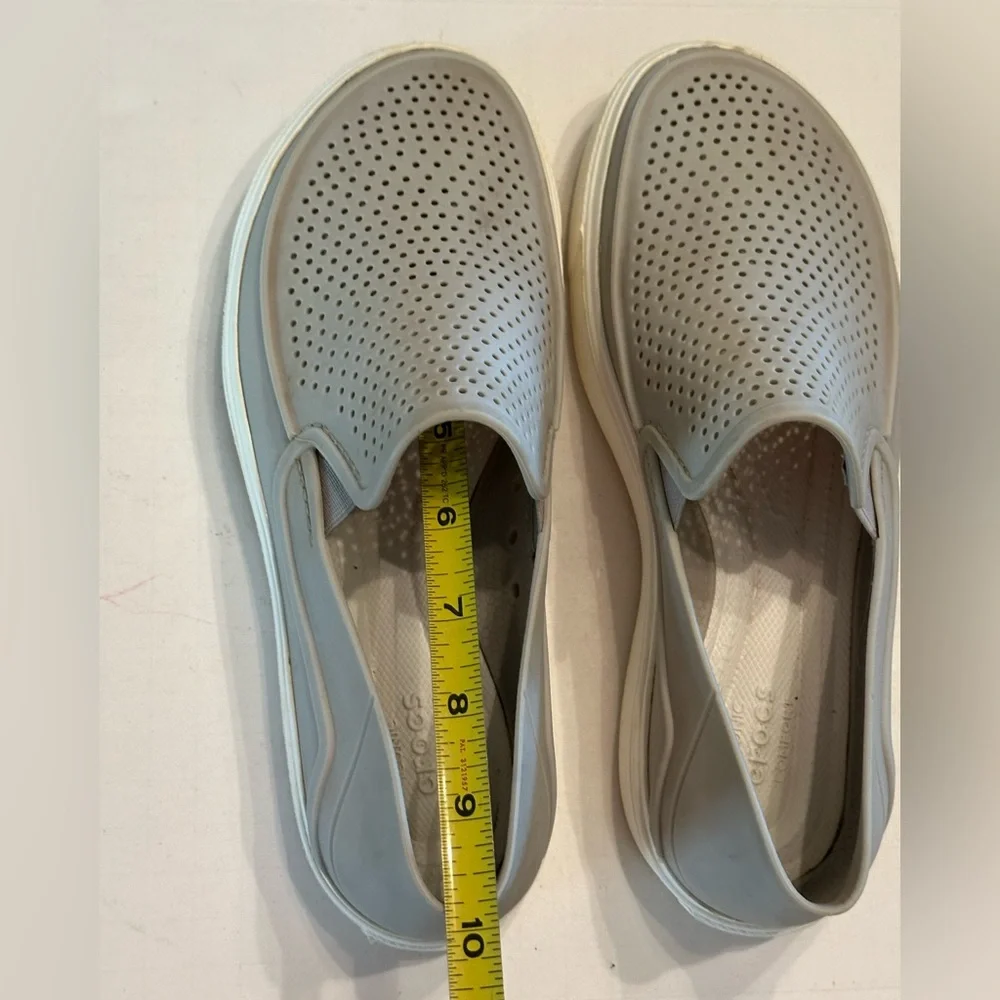 CROCS Iconic Comfort White Perforated Loafers - Picture 7 of 8